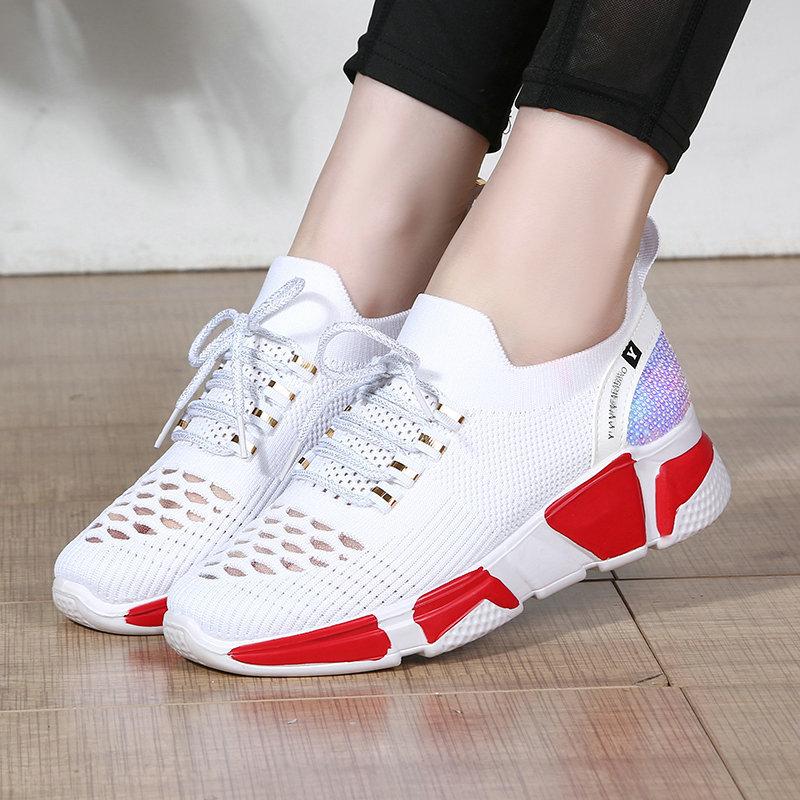 Autumn and Winter New Fashion Soft-soled Dance Shoes Women's Square Dance Shoes Mesh Breathable Shuffle Dance Shoes Ghost Step Dance Shoes