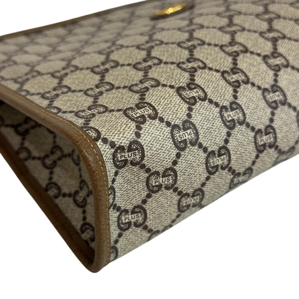 GUCCI Gucci Plus Vintage GG pattern PVC Clutch bag Brown PVC Used