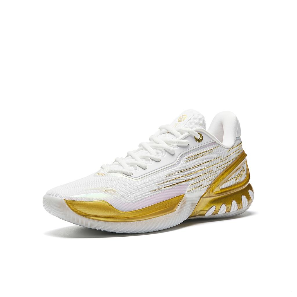 Anta Zap 3 Cushioning, Wear Resistant Low Top Basketball Shoes Men's White Gold 912611110S-2