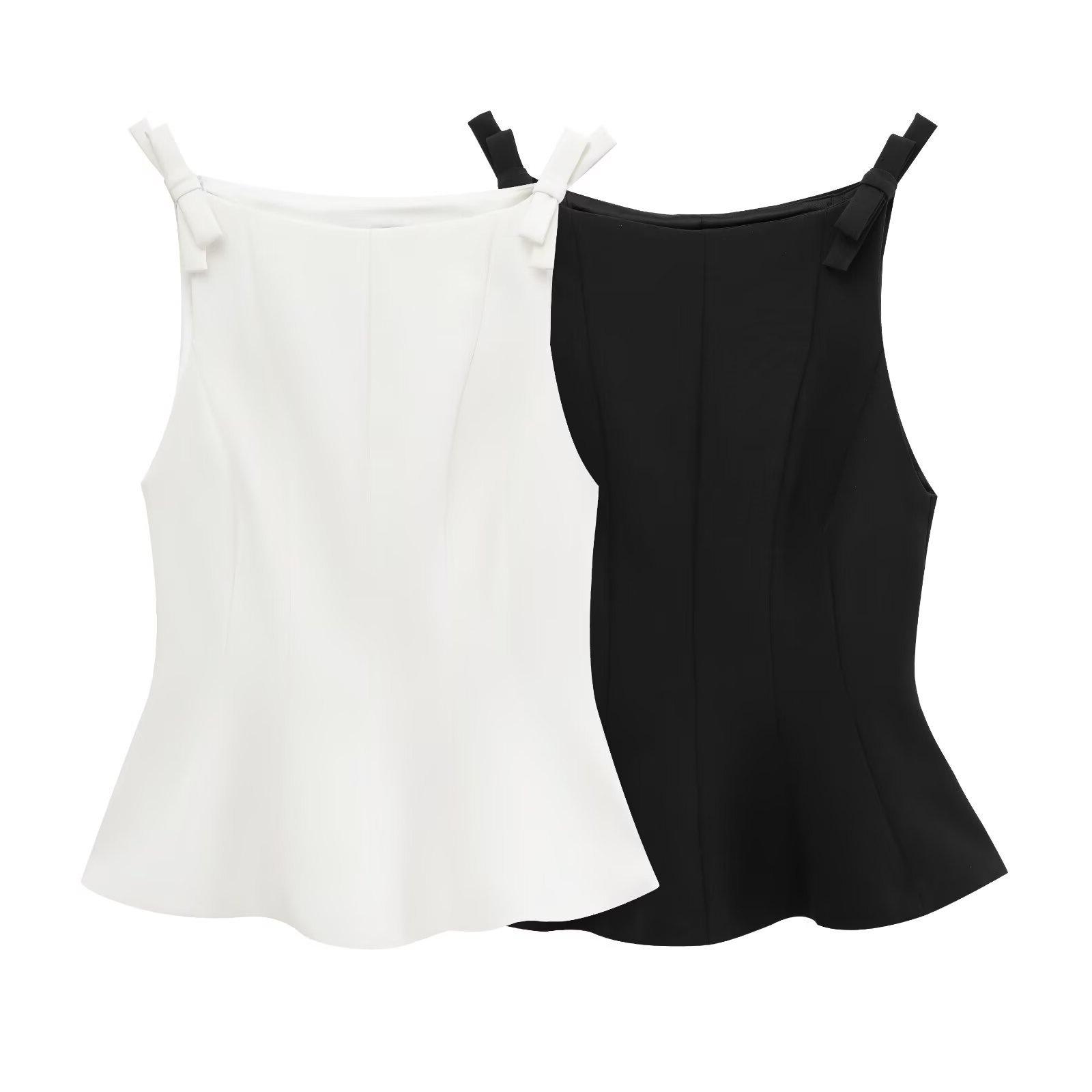 

TAOP&ZA Spring/Summer Women s Elegant Sleeveless Slimming Vest Top, Straight Collar Extra Small