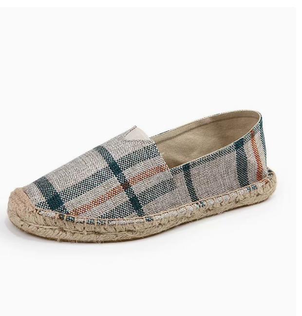 Heren Espadrilles Heren Patchwork Slip-on Zomerschoenen Loafers Ademende Canvas Schoen Jute Omwikkelde Damesschoenen Unisex 44 gray