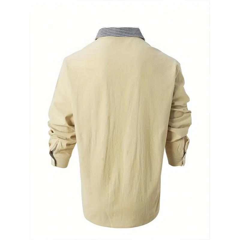 Men's Long Sleeved Spring and Autumn Button Up Shirt with 3D Digital Printing for Casual Daily Entertainment and Fashionable Design