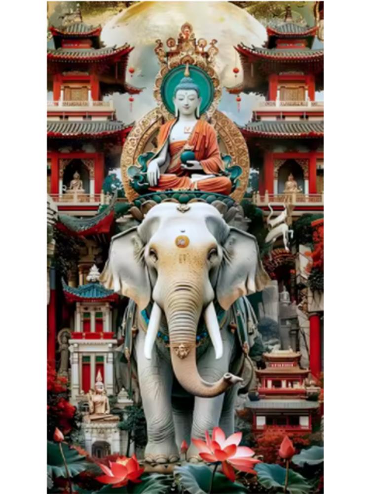 Buddha Statue 5DDIY Diamond Painting Holy Spirit Buddha Statue Shakyamuni Oil Painting Living Room Wall Home Decoration