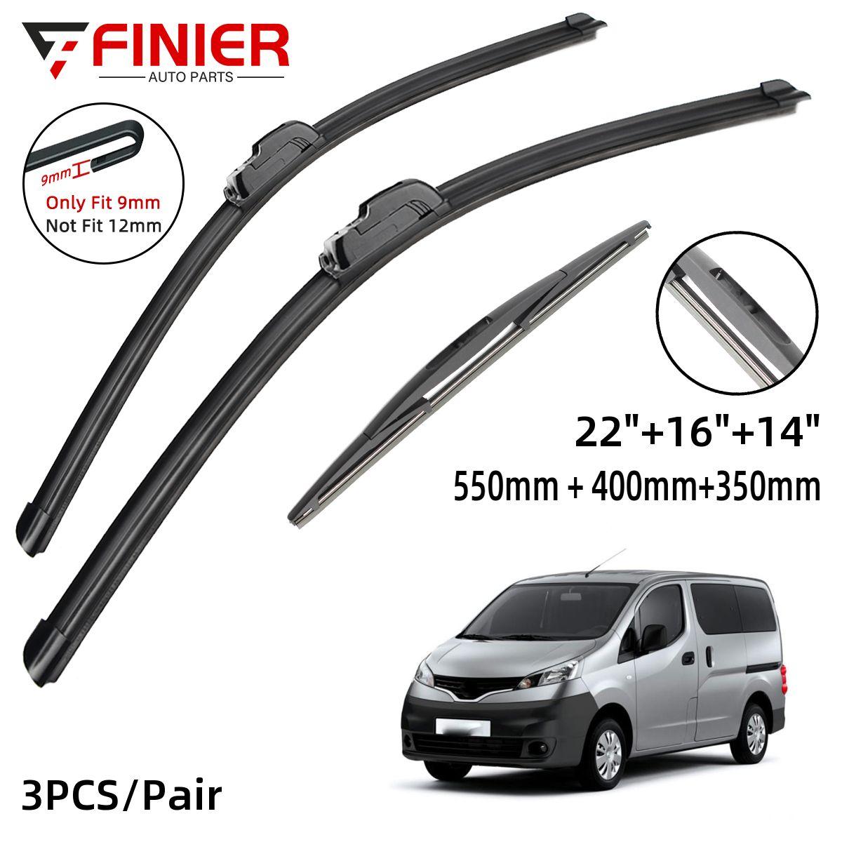 

3 шт. щетки стеклоочистителя для Nissan nv200 2009-2020 22 16 14 подходят для переднего лобового стекла, щетки для окон, резак, аксессуары 2015 2016 2017 2018 2019