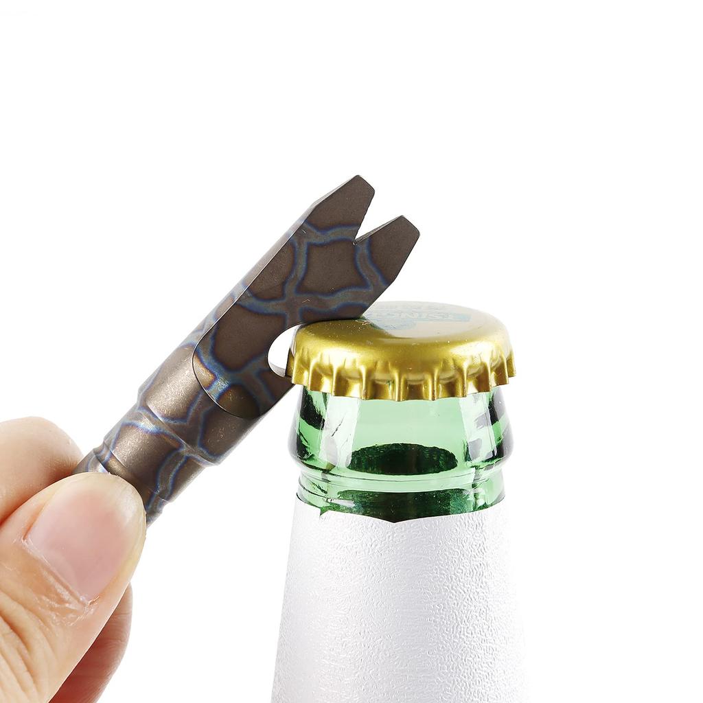 Hamans Titanium Alloy EDC Pry Bar with Bottle Opener Screwdriver Function Multi Tool (Multicolor)