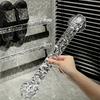 Acrylic Wave Towel Rack No Drilling Required Wall-Mounted Bathroom Organizer for Towels and Slippers Decorative Marble Pattern Transparent Storage