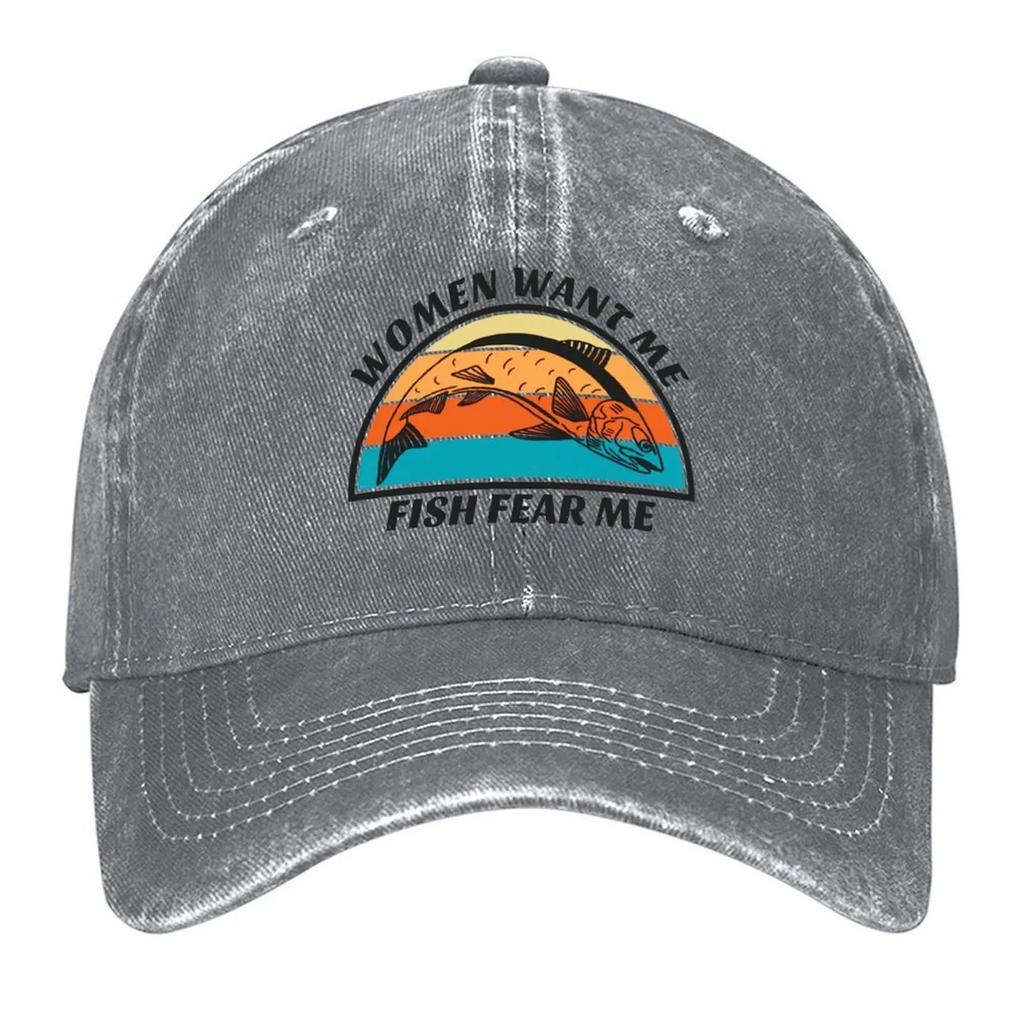 Womenwant me, fish fear me Baseball Cap funny hat golf hat genuine custom caps party Hat Elegant Women's Hats Men's