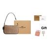 Coach Nolita 19 Logo Zip Closure Coated Canvas Handbag Women Handbags Brown Black CW426-IMQRX