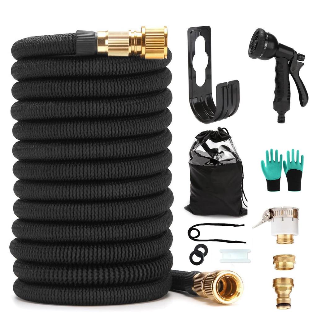 PakOne Watering Extendable Hose for Car 3x Faucet 8 Watering Stretchable Garden Hose with Latex Inner Layer and Outer Abrasion Easy To Perfect for Car