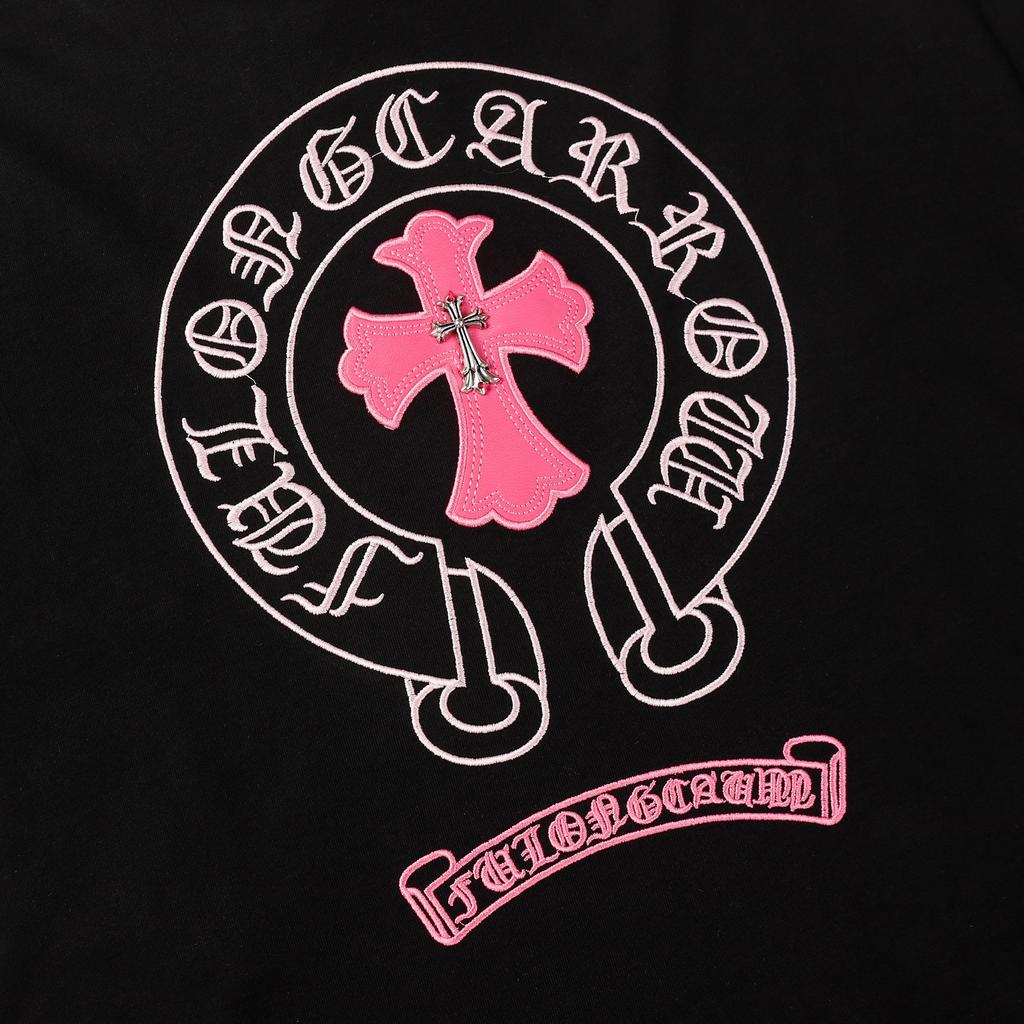 9988 CHROME HEARTS 2025 Summer New High Quality Cotton Round Neck Loose Large Size Men's and Women's T-shirt Couple T-shirt