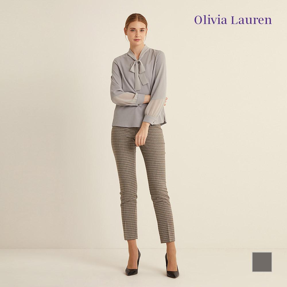 OLIVIALAUREN Straight Fit Check Pants_Vocdlxs1231