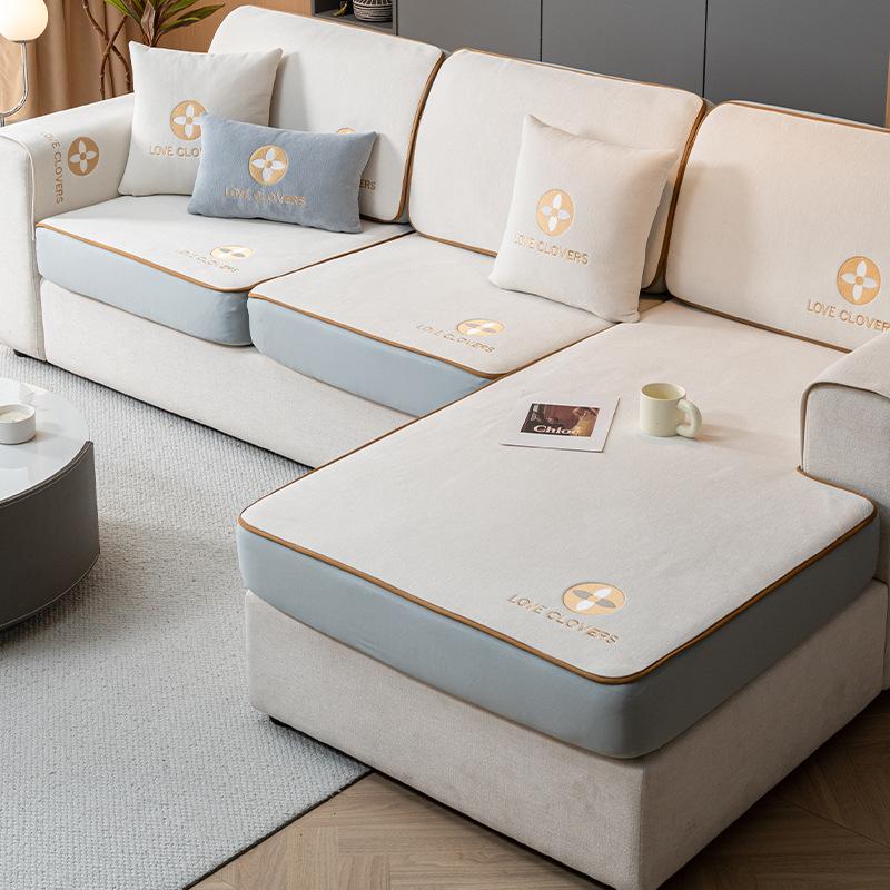 

Современный простой чехол для дивана из шенилла, эластичный, полный пакет, утолщенный, нескользящий, на все времена года, чехол для дивана с защитой от царапин от кошек Pillow case белый