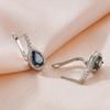 Drop Shape Colorful Zircon Silver Color Earrings Full Inlay Sparkling White Zircon Party Wedding Luxury Jewelry
