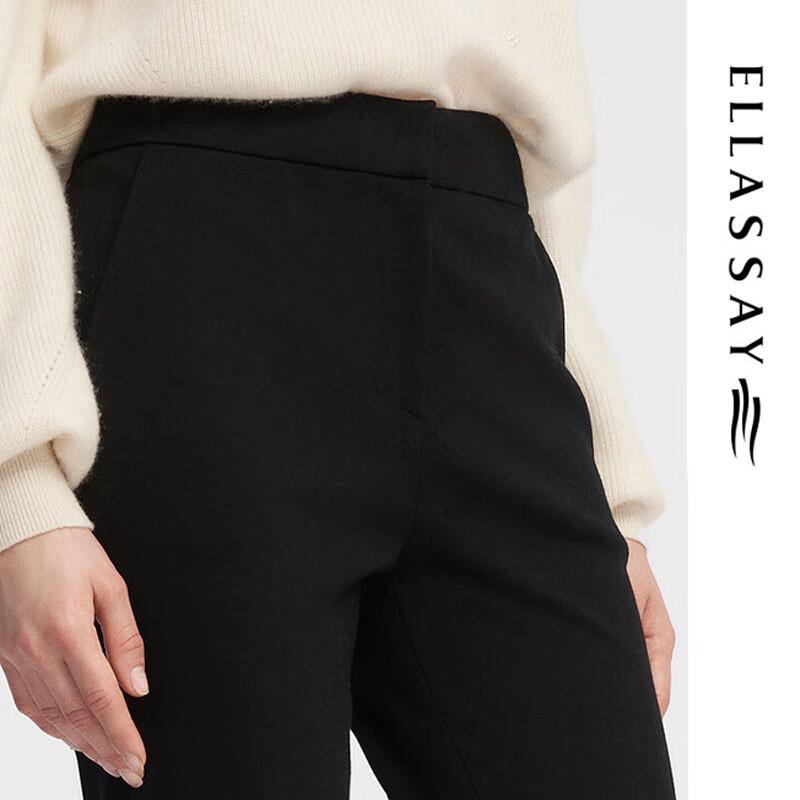 ELLASSAY Women's Wool Blend Pleatless Trousers