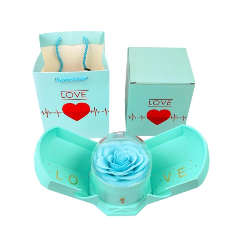 Forever Flower Jewelry Box Creative Flower Jewelry Box Necklace Storage Container for Wife's Special Occasion