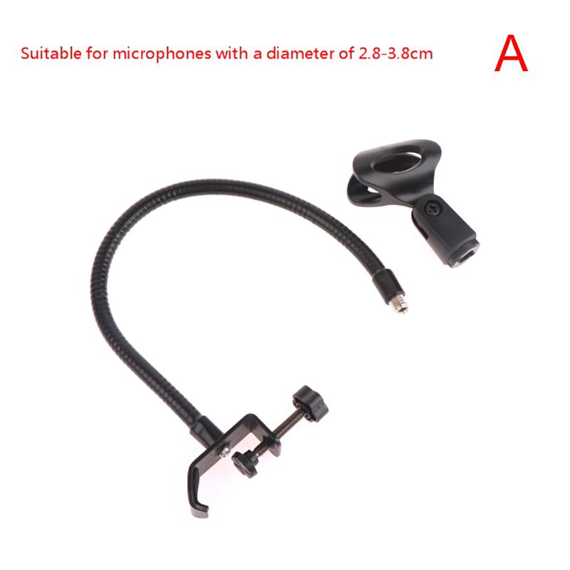 Microphone Stand Metal Table Clamp 360 Adjustable Flexible Gooseneck Universal Microphone Arm For Meeting Lecture Podcast