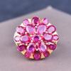 Plated Dragon Fruit Ring with High Carbon Diamond and Red Corundum Vintage Luxury Women Ring