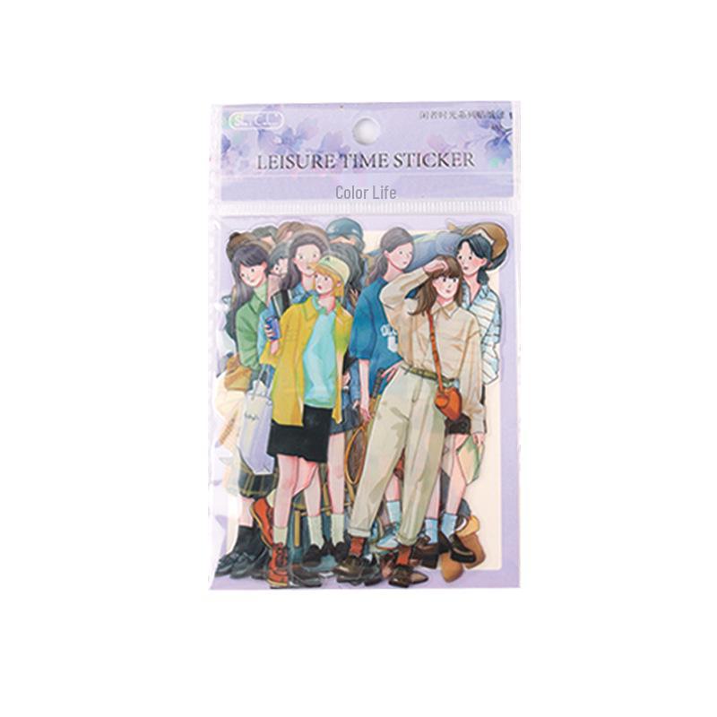 Leisure Time Korean Character Sticker Pack for Notebooks