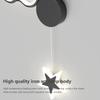 Modern LED Wall Lamp Cloud Star Moon Black and White Lighting For Children's Room Study Bedroom Living Room Indoor Wall Decor