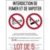 Interdiction Interdit De Fumer Et Vapoter - Autocollant Vinyl Waterproof - L.148 X H.210 Mm - Couleur ::Non Applicable Lot :Lot De 5
