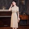 2024 Summer Champagne Formal Dress for Stylish Mothers: Slimming, Waist-Cinching, Perfect for Weddings and Daily Outings