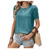 Women's Spring and Summer New Round Neck Loose Buttons Decorated Short-sleeved T-shirt Tops