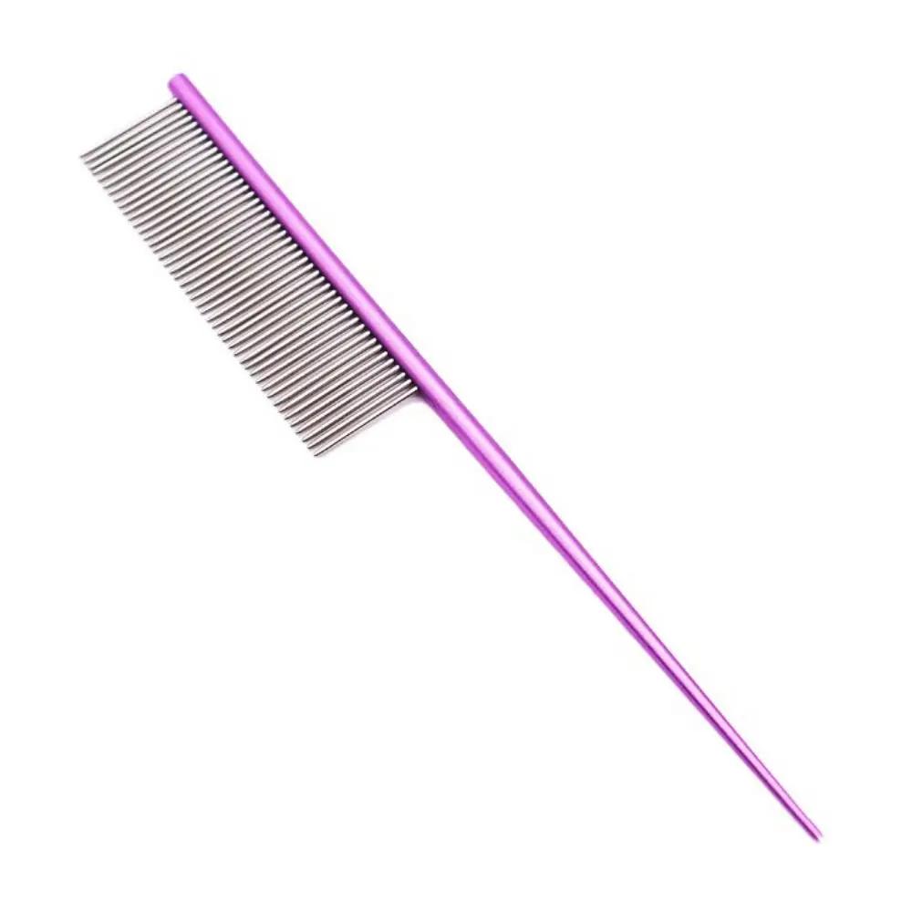 Practical Stainless Steel Pet Flea Comb Non-rust Dense Tooth Dog Grooming Comb Colorful Pet Hair Comb for Dogs Puppy Cats