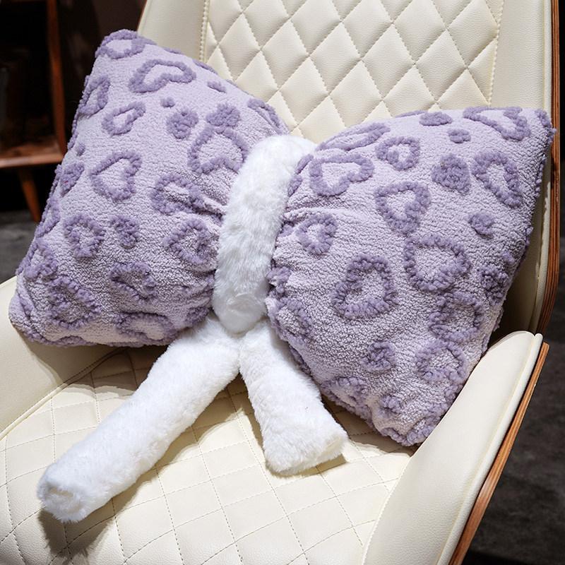 Non-Toxic Love Heart Bowknot Sofa Cushion Valentine'S Day Bow Stuffed Plush Throw Pillow Comfortable Hugging Pillow Couple Princess Gifts