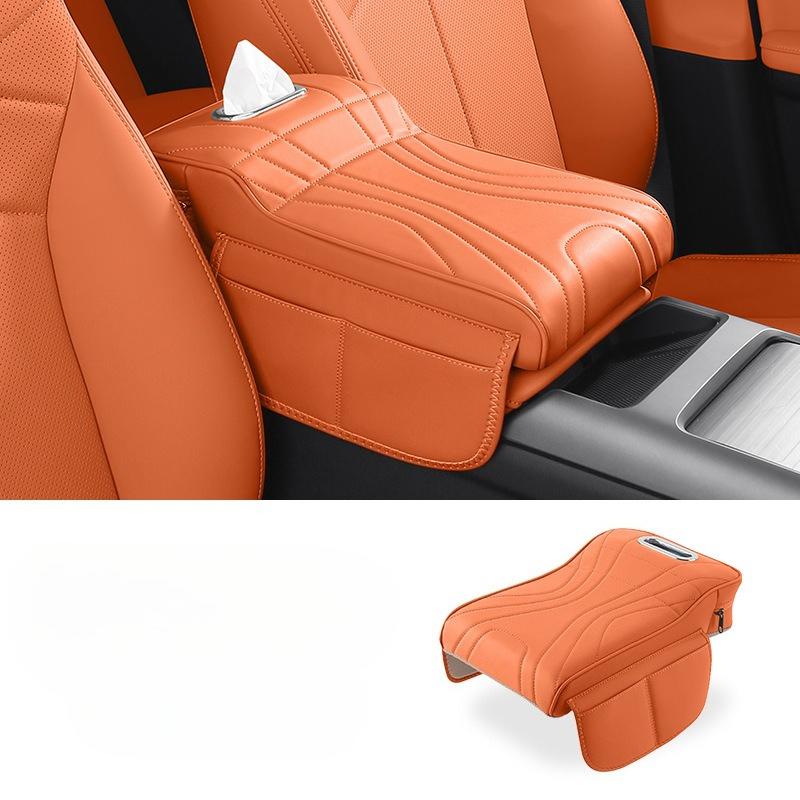 

1pcs Universal Car with side pockets Armrest Box Height Increase Pad Protective Cover Storage Bag Multi-Function Storage Box оранжевый