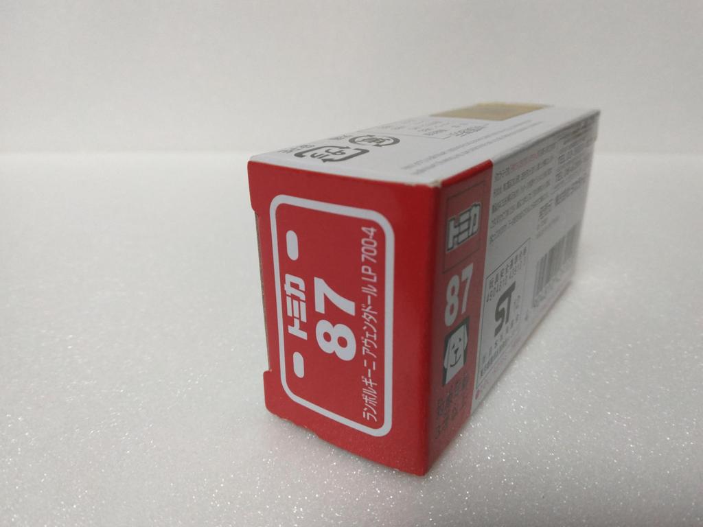 Tomica 87 Lamborghini Aventador LP with Clear Case No. 700-4, 1/68 Scale, Orange,