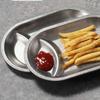 Förtjockad Pommes Frites Skål Rostfritt Stål Serveringsbricka Praktisk Dumplingtallrik Restaurang