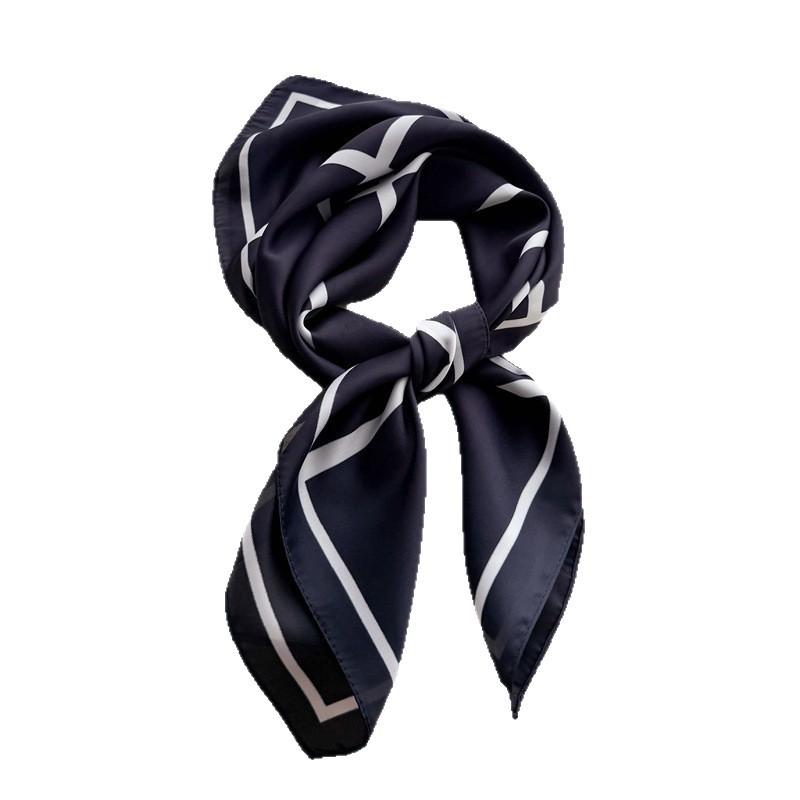 Women S Plaid Printed Silk Like Square Scarf For Sun Protection
