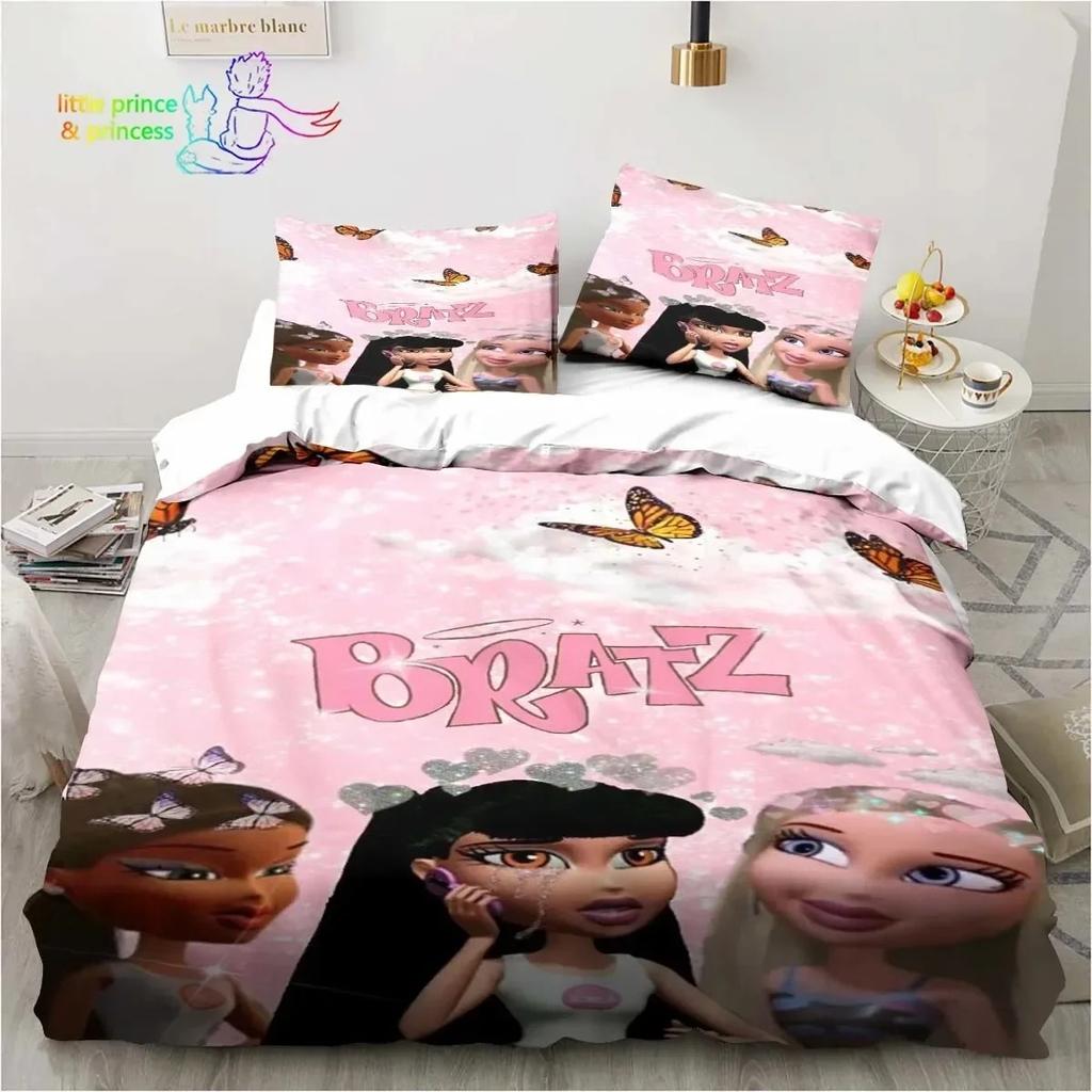 Cartoon Bratz Doll 3D Print Bedding Set Single Twin Full Queen King Size Bed Set Adult Kid Girls Bedroom Bedding Gift