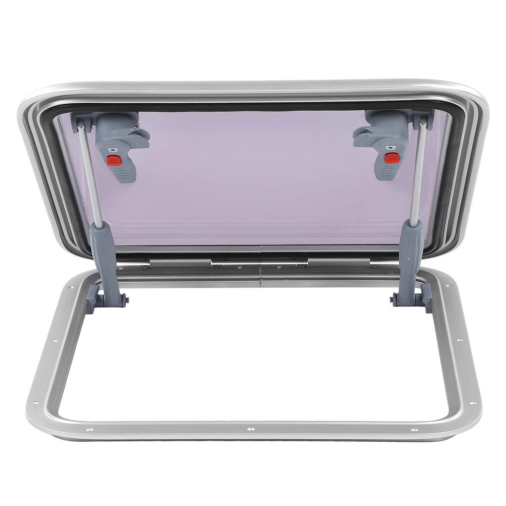 L450 W450mm Boat Porthole Hatch Window Push Out 90 Degree Opening Acrylic Glass Anti UV Waterproof Skylights Roof Window