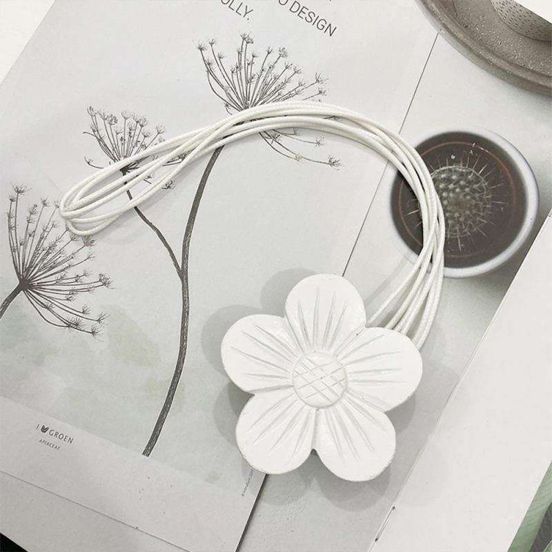 2 piezas de hebilla magnética de cortina de resina con forma de flor delicada tallada, correa de cortina creativa y versátil