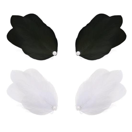 1 Paio Forcine per Capelli da Sposa Matrimonio Piuma Morbida Perla Sintetica Antiscivolo di Alta Gamma Leggere Incolore Festa Cocktail Banchetto Decorazione Testa Copricapo