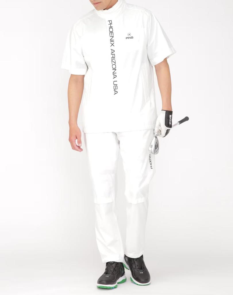 A continuing standard waterproof and breathable rainwear set Golf rain gear M [Ping Apparel] item, men's (2-way, windproof) / / 621-3988201 030_White