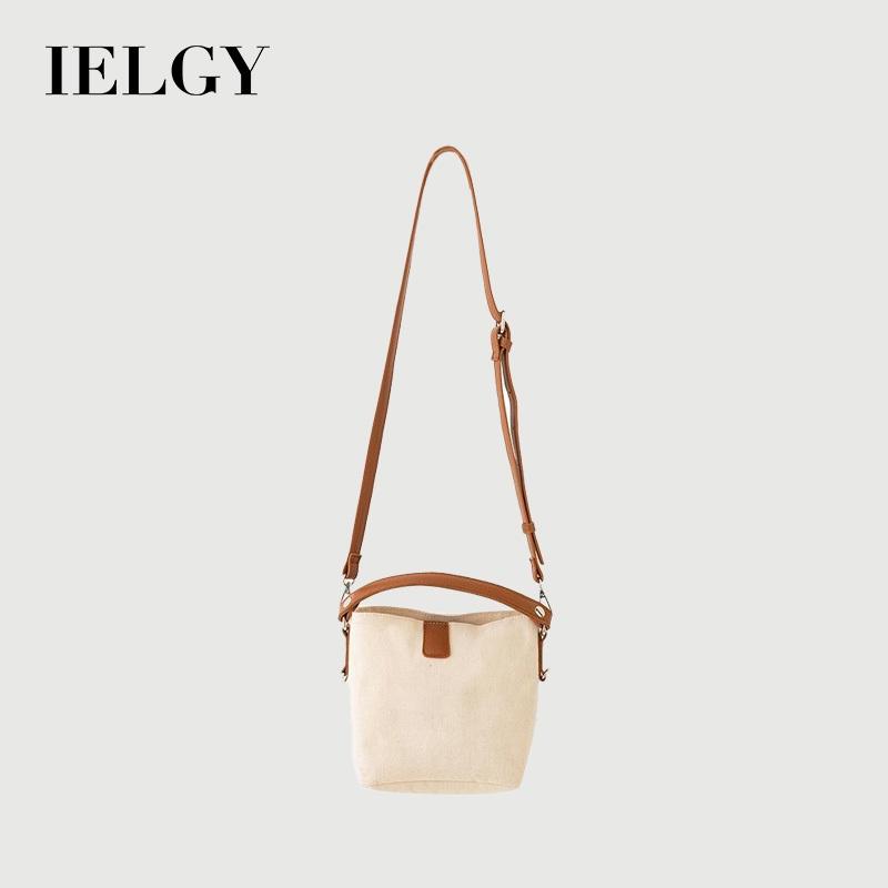IELGY Ladies Bucket Messenger Bag Simple Atmospheric Canvas