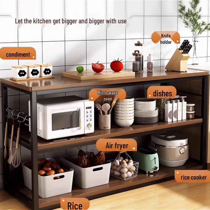 Modern Steel-Wood Kitchen Storage Rack