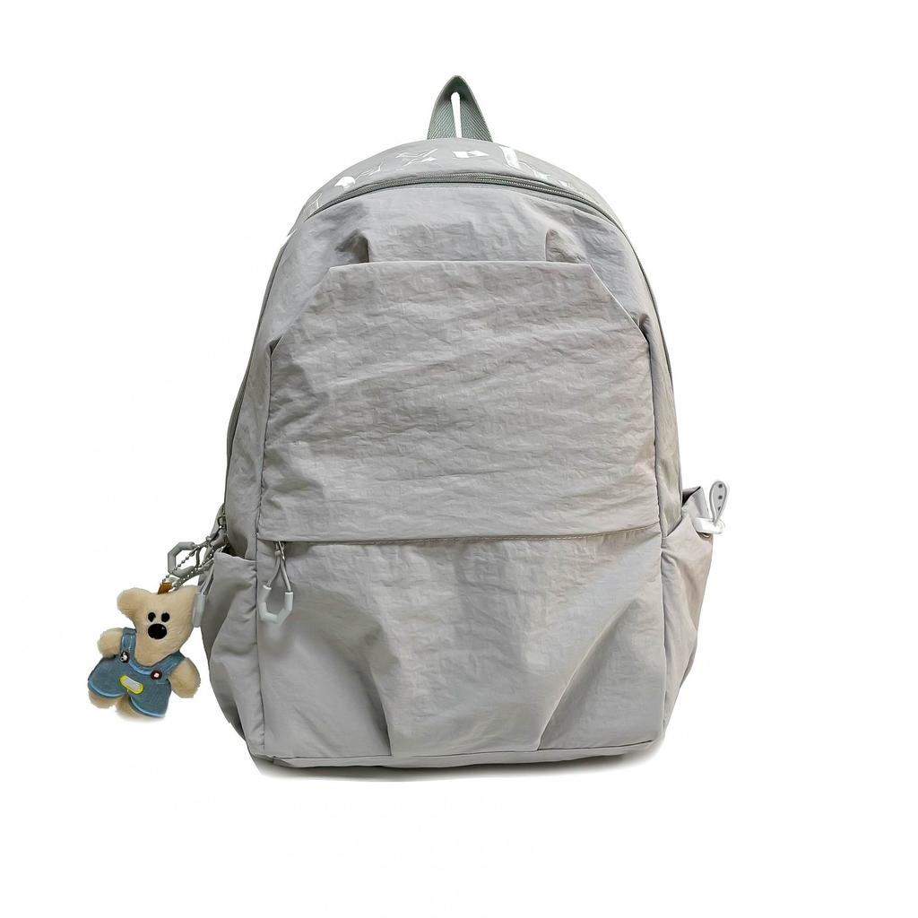 Waterproof nylon Korean version backpack large-capacity college student schoolbag men's pleated leisure travel computer backpack