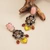 Salircon 2026 New Vintage Luxury Flower Drop Earring Women Statement Resin Heart Earring Jewelry Trendy Female Accessories Gift