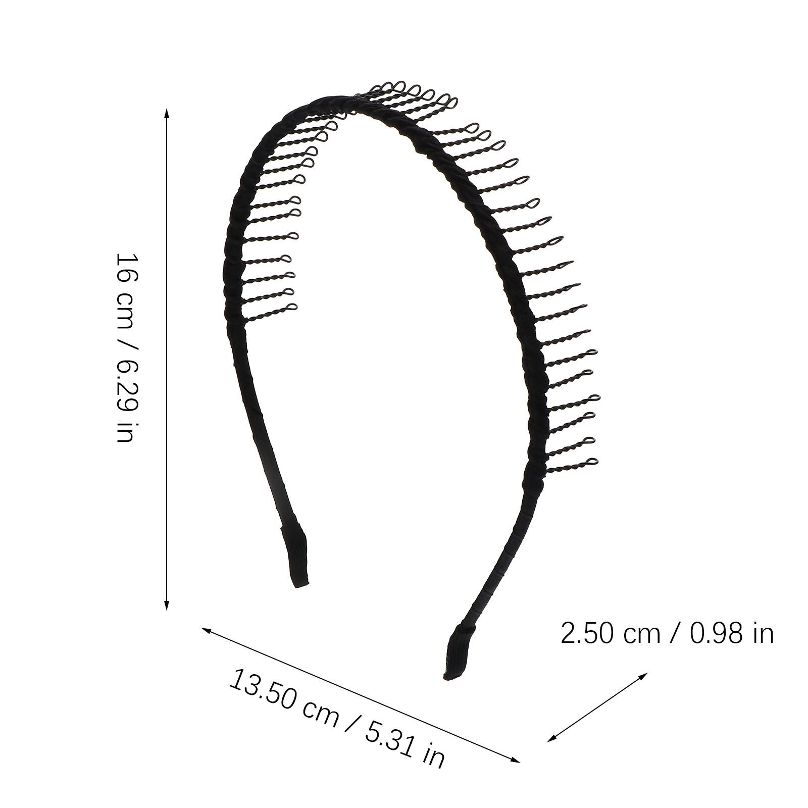 

6Pcs Nonslip Teeth Headband Hairband Elegant Simple Design Secure Fit Comb Hair Accessories Fashion Teeth Hairband чорний