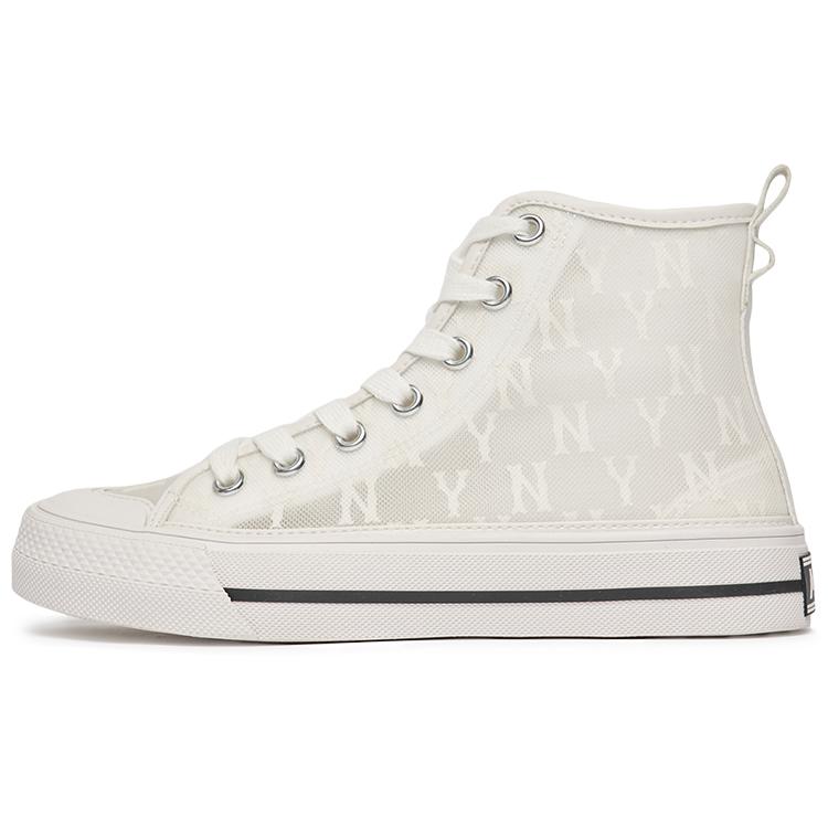 

New MLB Playball Anti Slip And Wear Resistant Lightweight Cushioning High Top Canvas Shoes Unisex White 3ACVCMM2N-50GRS 42.5