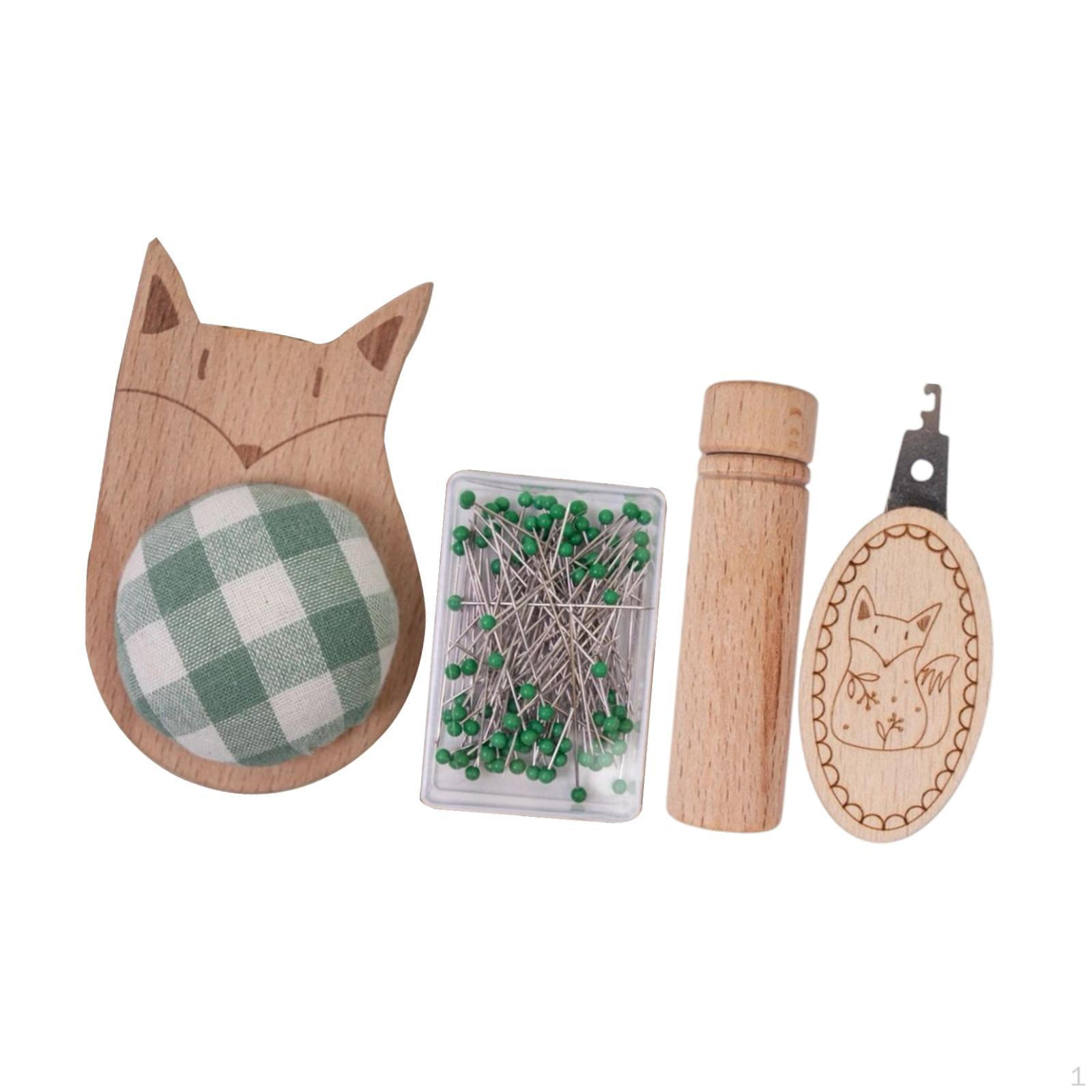 

Симпатичная игольница с держателем для булавок и иголок Anti Lost Quilting Cross Stitch Compact Wood House Fox Shaped