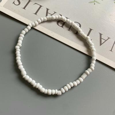 Weißes Fußkettchen für Damen Buntes Mode-Mädchen Winzige Rocailles Fußarmband Gelbes Bohème-Fußkettchen Geschenk Schmuck