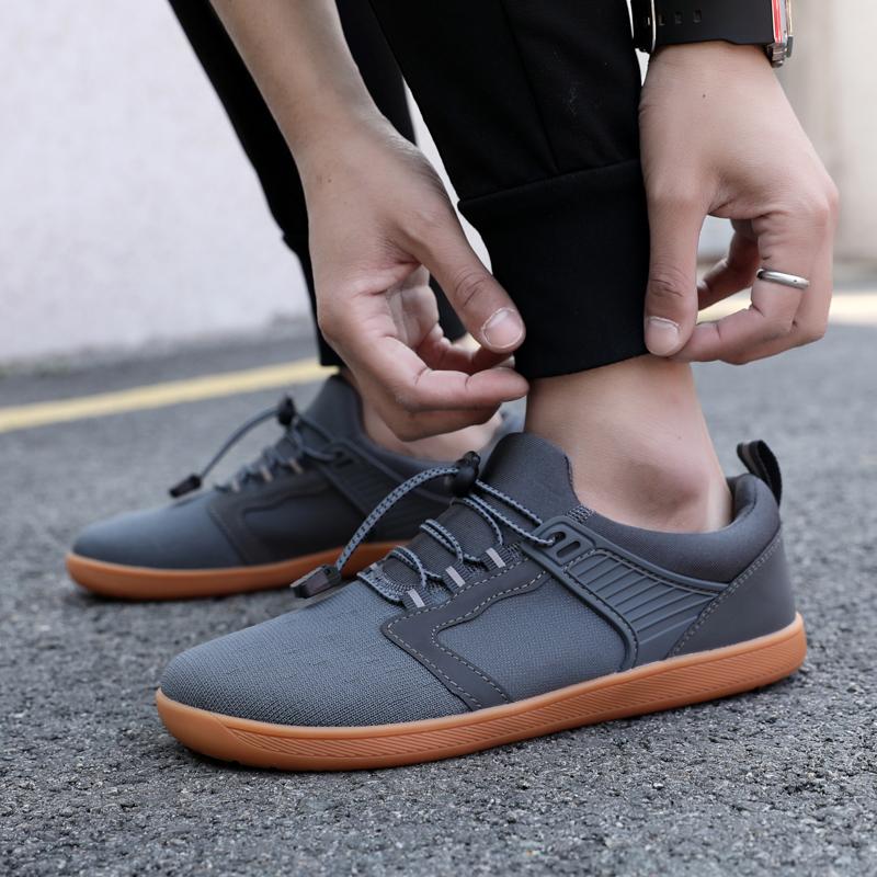 

Мужская повседневная обувь для босых ног с широкой ладонью и широким носком. Спортивная обувь. Женская белая повседневная обувь для йоги и фитнеса. Большой размер. EU: 37 серый