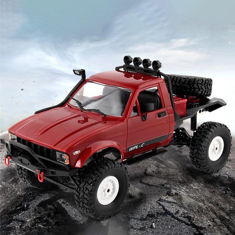 WPL C14 RC Car 1:16 4WD 2.4G High Speed Climbing Vehicl Off-Road Remote Control Truck Rock Crawler with LED Light Kid Adult Toy
