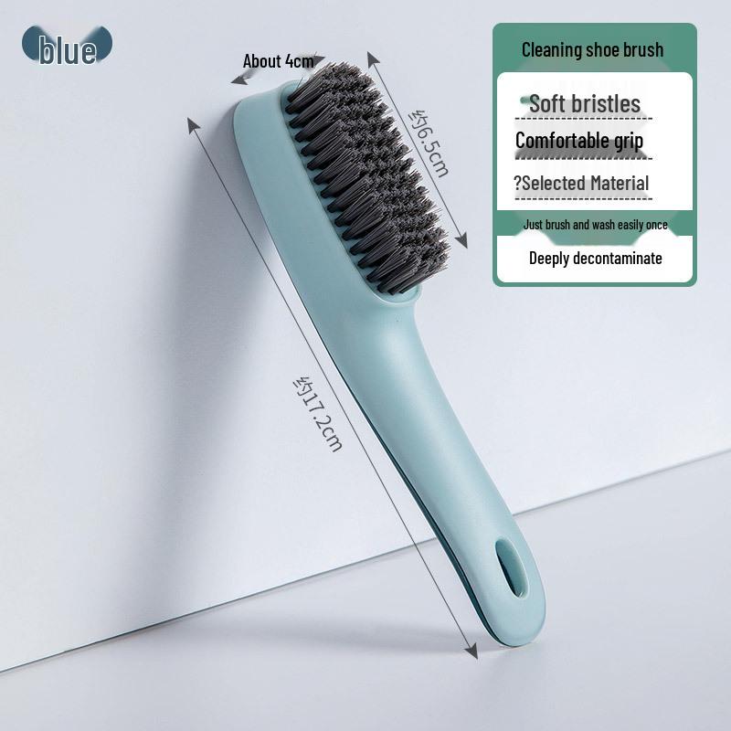 Soft Bristle Multipurpose Shoe & Laundry Cleaning Brush with a Round Handle - Gentle on Clothes