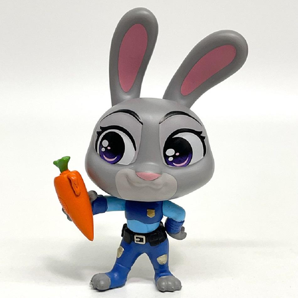 Zootopia 2Pcs Judy Rabbit Nick Fox Handmade Model Cute Cartoon Anime Handmade Movie Peripheral Toys Halloween Christmas Girls