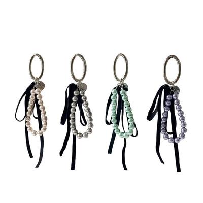Moda Nastro Fiocco Perle Portachiavi Ciondolo Zaino Borsa Ciondolo Ciondoli Decorazione Dolce Ciondolo Regalo